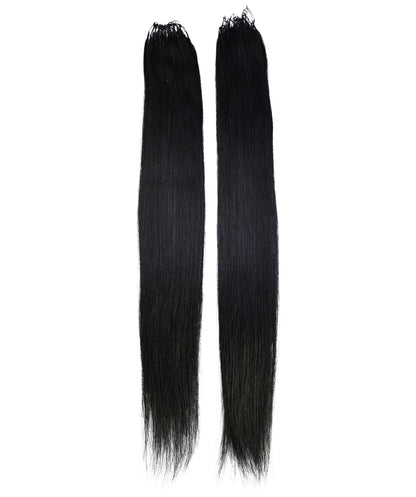 LUXLUXE Knotless Silk Straight Crochet Human Hair Extensions - Natural Black 14" 40g 16" 45g & 18" 50g Pre Separated 40 Strands Feather hairpiece for Women
