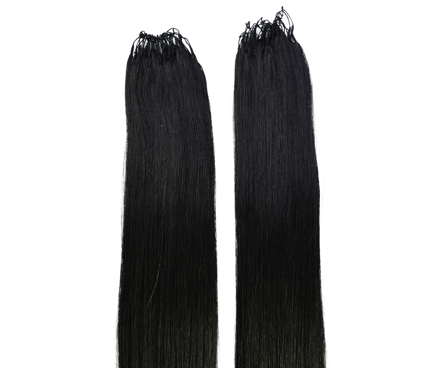 LUXLUXE Knotless Silk Straight Crochet Human Hair Extensions - Natural Black 14" 40g 16" 45g & 18" 50g Pre Separated 40 Strands Feather hairpiece for Women