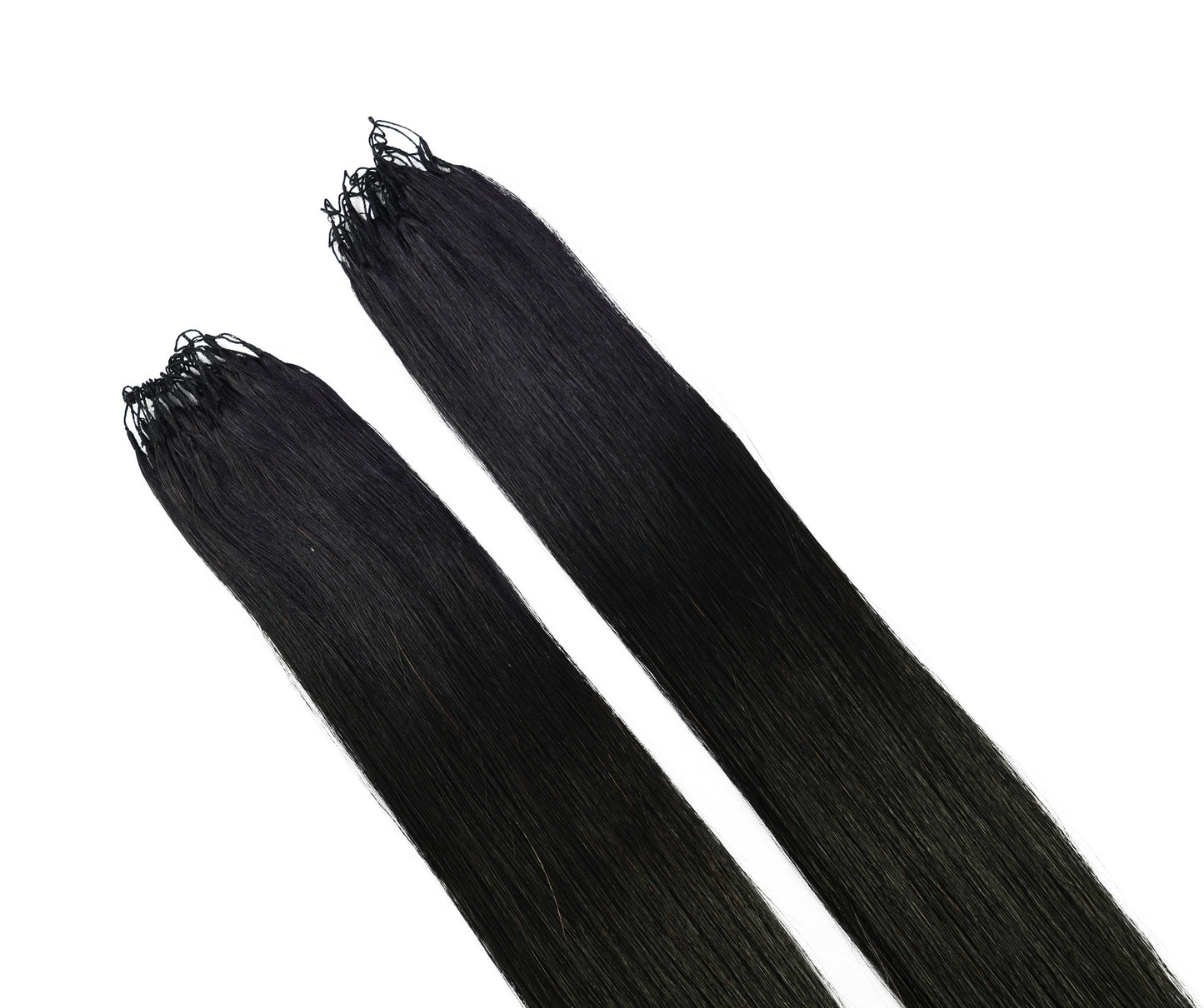 LUXLUXE Knotless Silk Straight Crochet Human Hair Extensions - Natural Black 14" 40g 16" 45g & 18" 50g Pre Separated 40 Strands Feather hairpiece for Women