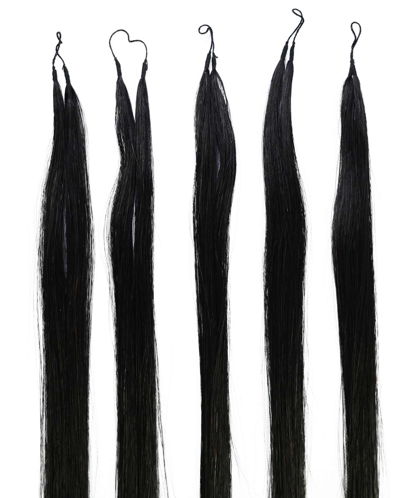 LUXLUXE Knotless Silk Straight Crochet Human Hair Extensions - Natural Black 14" 40g 16" 45g & 18" 50g Pre Separated 40 Strands Feather hairpiece for Women
