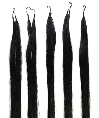 LUXLUXE Knotless Silk Straight Crochet Human Hair Extensions - Natural Black 14" 40g 16" 45g & 18" 50g Pre Separated 40 Strands Feather hairpiece for Women