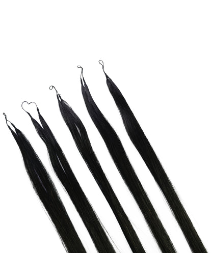 LUXLUXE Knotless Silk Straight Crochet Human Hair Extensions - Natural Black 14" 40g 16" 45g & 18" 50g Pre Separated 40 Strands Feather hairpiece for Women