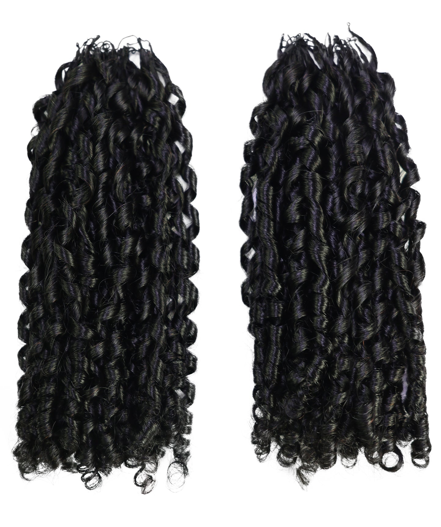 LUXLUXE Knotless Pixie Curly Raw Crochet Natural Human Hair Extensions - 14" 40g 16" 45g & 18" 50g Pre Separated 40 Strands Feather Hairpiece for Women