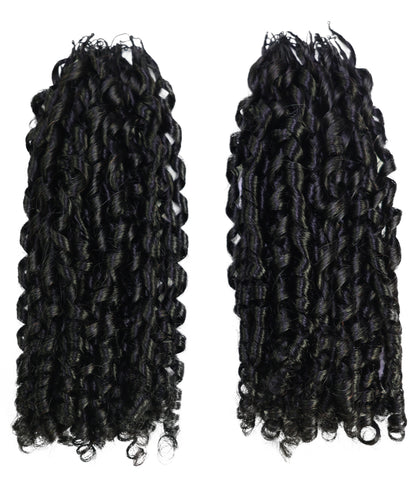 LUXLUXE Knotless Pixie Curly Raw Crochet Natural Human Hair Extensions - 14" 40g 16" 45g & 18" 50g Pre Separated 40 Strands Feather Hairpiece for Women