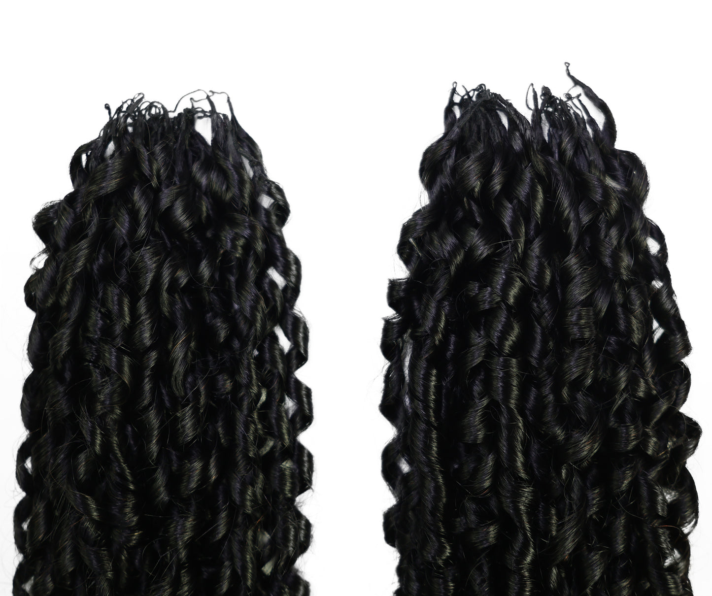 LUXLUXE Knotless Pixie Curly Raw Crochet Natural Human Hair Extensions - 14" 40g 16" 45g & 18" 50g Pre Separated 40 Strands Feather Hairpiece for Women