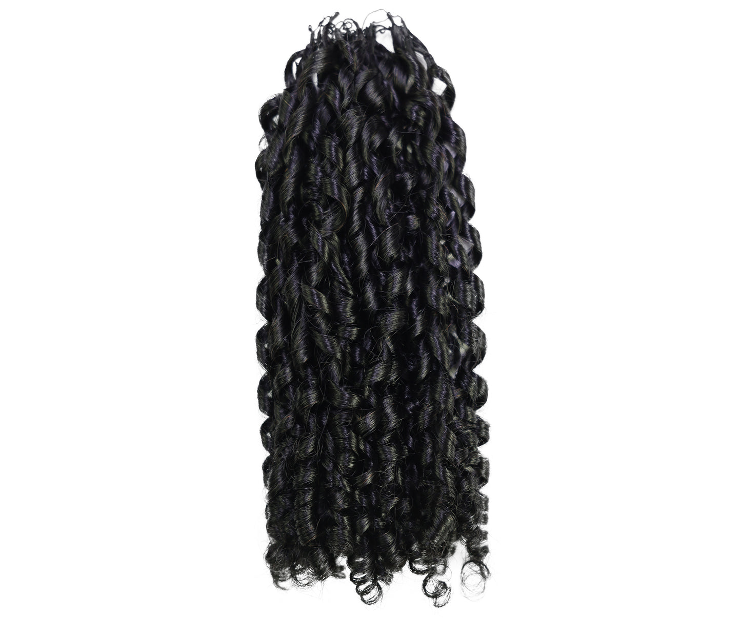 LUXLUXE Knotless Pixie Curly Raw Crochet Natural Human Hair Extensions - 14" 40g 16" 45g & 18" 50g Pre Separated 40 Strands Feather Hairpiece for Women
