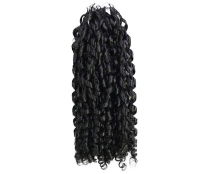 LUXLUXE Knotless Pixie Curly Raw Crochet Natural Human Hair Extensions - 14" 40g 16" 45g & 18" 50g Pre Separated 40 Strands Feather Hairpiece for Women