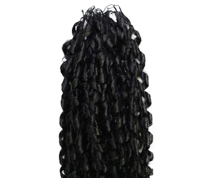 LUXLUXE Knotless Pixie Curly Raw Crochet Natural Human Hair Extensions - 14" 40g 16" 45g & 18" 50g Pre Separated 40 Strands Feather Hairpiece for Women