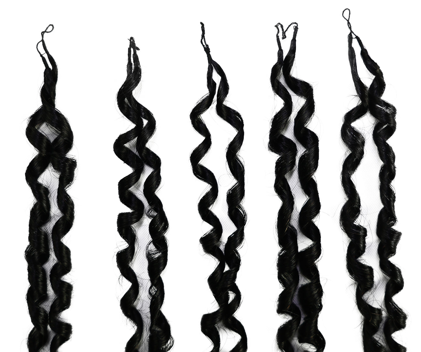 LUXLUXE Knotless Pixie Curly Raw Crochet Natural Human Hair Extensions - 14" 40g 16" 45g & 18" 50g Pre Separated 40 Strands Feather Hairpiece for Women