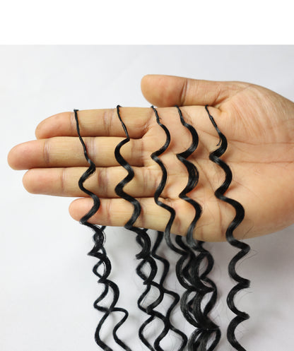 LUXLUXE Water Curl Synthetic Crochet Hair Extensions – Available in 14"  78g 18" 100g & 22" 120g Pre Separated 100 Strands Feather Hairpiece for Natural Bouncy Curls