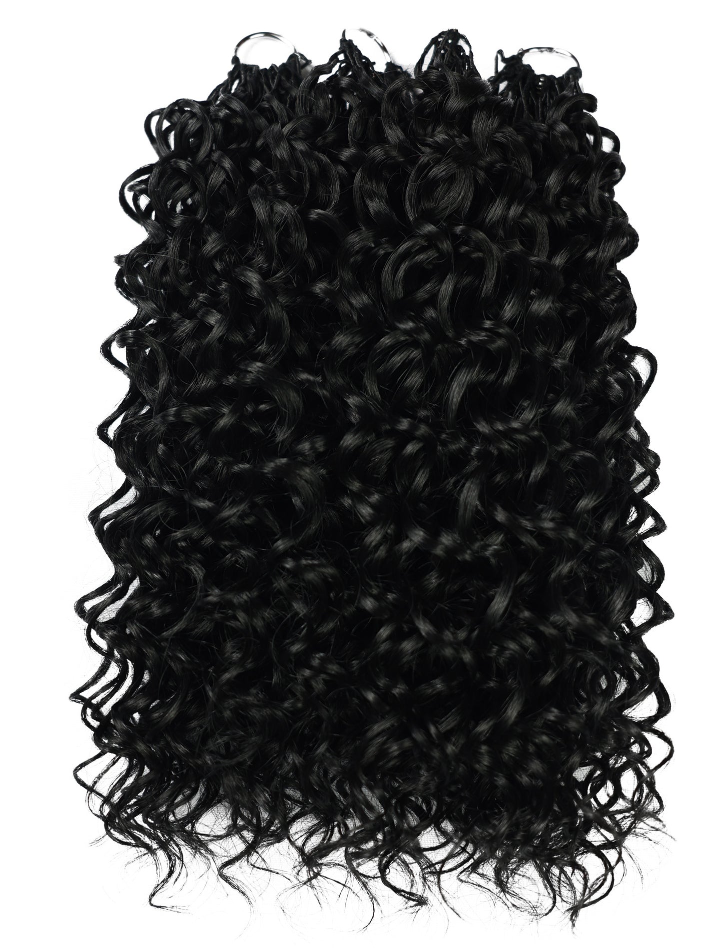 LUXLUXE Dominican Synthetic Crochet Hair Extensions – 14" 78g, 18" 100g, 22" 120g Pre Separated 100 Strands Feather Curly Hairpiece