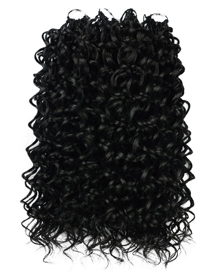 LUXLUXE Dominican Synthetic Crochet Hair Extensions – 14" 78g, 18" 100g, 22" 120g Pre Separated 100 Strands Feather Curly Hairpiece