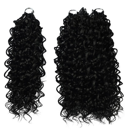 LUXLUXE Dominican Synthetic Crochet Hair Extensions – 14" 78g, 18" 100g, 22" 120g Pre Separated 100 Strands Feather Curly Hairpiece