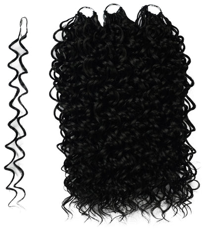 LUXLUXE Dominican Synthetic Crochet Hair Extensions – 14" 78g, 18" 100g, 22" 120g Pre Separated 100 Strands Feather Curly Hairpiece
