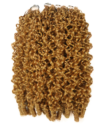 LUXLUXE Burmese Synthetic Crochet Hair Extensions – 14" 78g, 18" 100g, 22" 120g Pre Separated 100 Strands Feather Hairpiece for Soft Curly Protective Styles