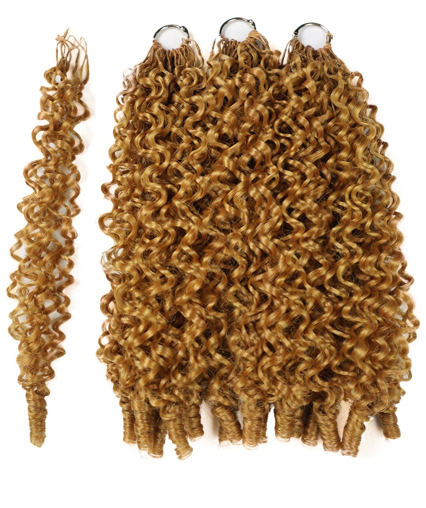 LUXLUXE Burmese Synthetic Crochet Hair Extensions – 14" 78g, 18" 100g, 22" 120g Pre Separated 100 Strands Feather Hairpiece for Soft Curly Protective Styles