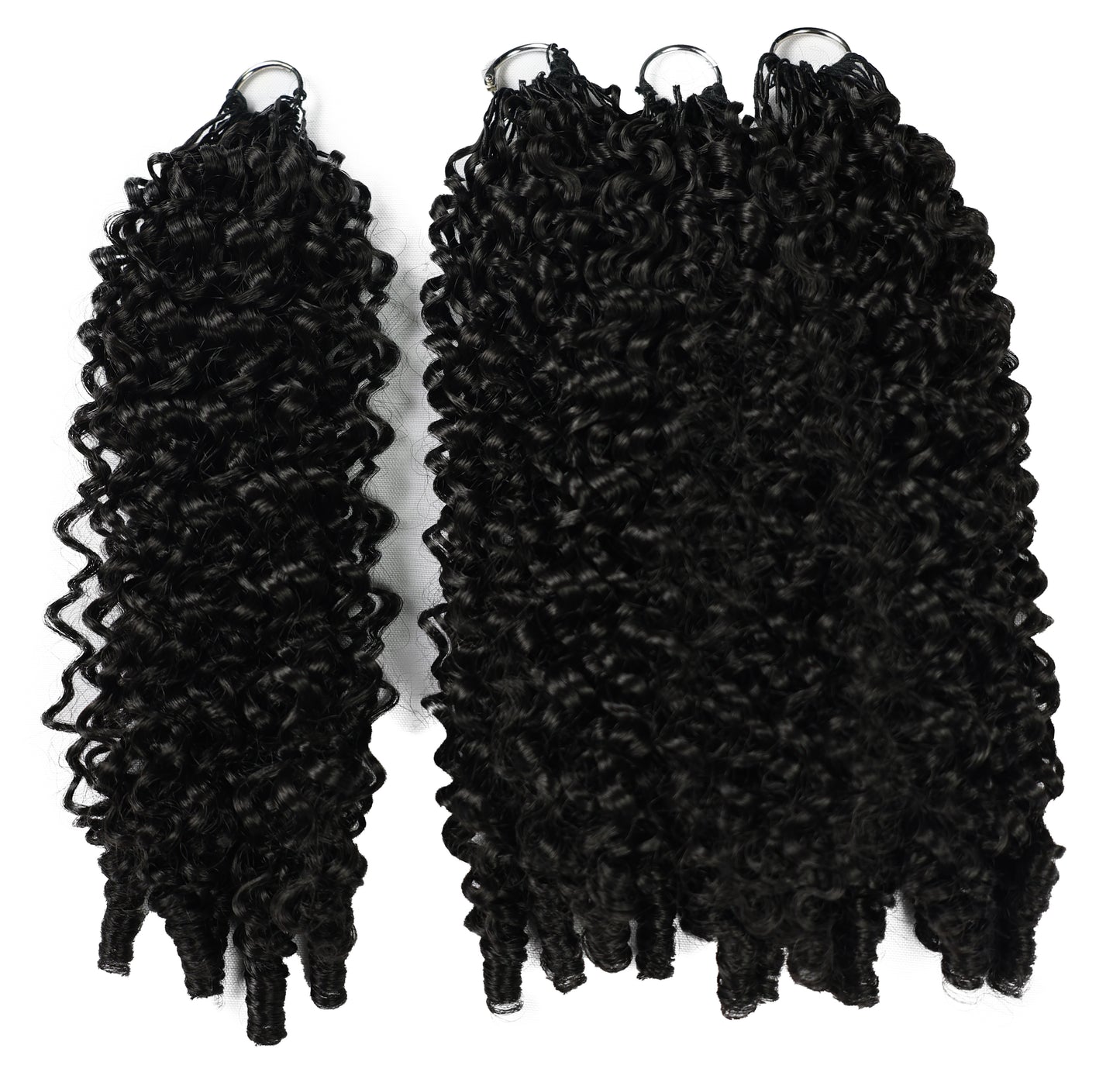 LUXLUXE Burmese Synthetic Crochet Hair Extensions – 14" 78g, 18" 100g, 22" 120g Pre Separated 100 Strands Feather Hairpiece for Soft Curly Protective Styles