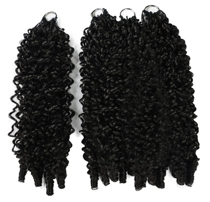 LUXLUXE Burmese Synthetic Crochet Hair Extensions – 14" 78g, 18" 100g, 22" 120g Pre Separated 100 Strands Feather Hairpiece for Soft Curly Protective Styles