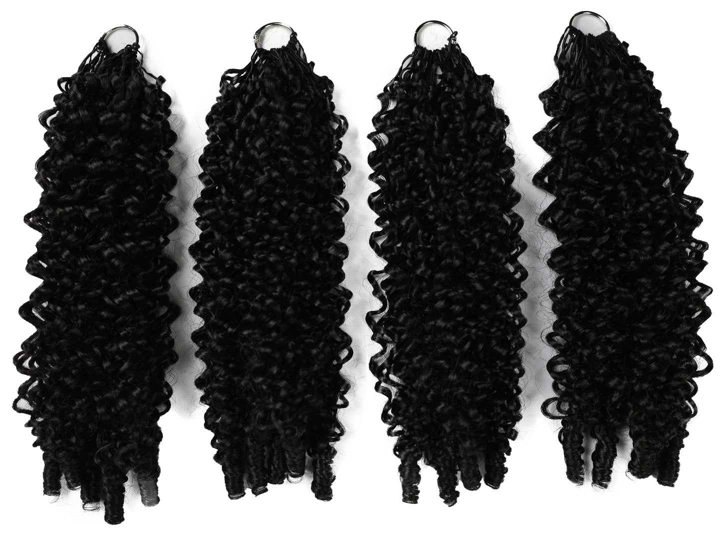 LUXLUXE Burmese Synthetic Crochet Hair Extensions – 14" 78g, 18" 100g, 22" 120g Pre Separated 100 Strands Feather Hairpiece for Soft Curly Protective Styles