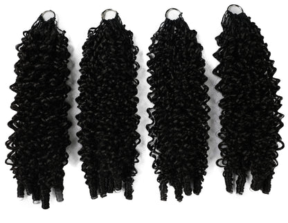 LUXLUXE Burmese Synthetic Crochet Hair Extensions – 14" 78g, 18" 100g, 22" 120g Pre Separated 100 Strands Feather Hairpiece for Soft Curly Protective Styles