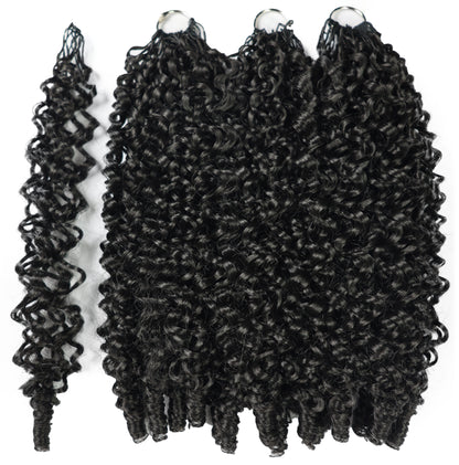 LUXLUXE Burmese Synthetic Crochet Hair Extensions – 14" 78g, 18" 100g, 22" 120g Pre Separated 100 Strands Feather Hairpiece for Soft Curly Protective Styles