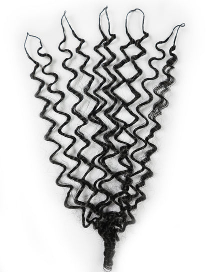 LUXLUXE Burmese Synthetic Crochet Hair Extensions – 14" 78g, 18" 100g, 22" 120g Pre Separated 100 Strands Feather Hairpiece for Soft Curly Protective Styles