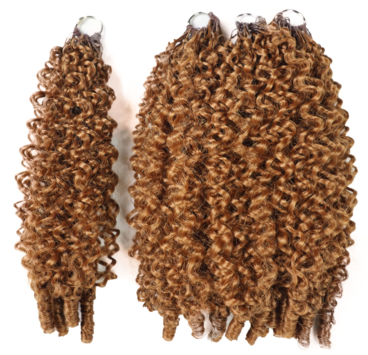 LUXLUXE Burmese Synthetic Crochet Hair Extensions – 14" 78g, 18" 100g, 22" 120g Pre Separated 100 Strands Feather Hairpiece for Soft Curly Protective Styles