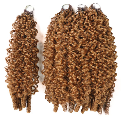 LUXLUXE Burmese Synthetic Crochet Hair Extensions – 14" 78g, 18" 100g, 22" 120g Pre Separated 100 Strands Feather Hairpiece for Soft Curly Protective Styles
