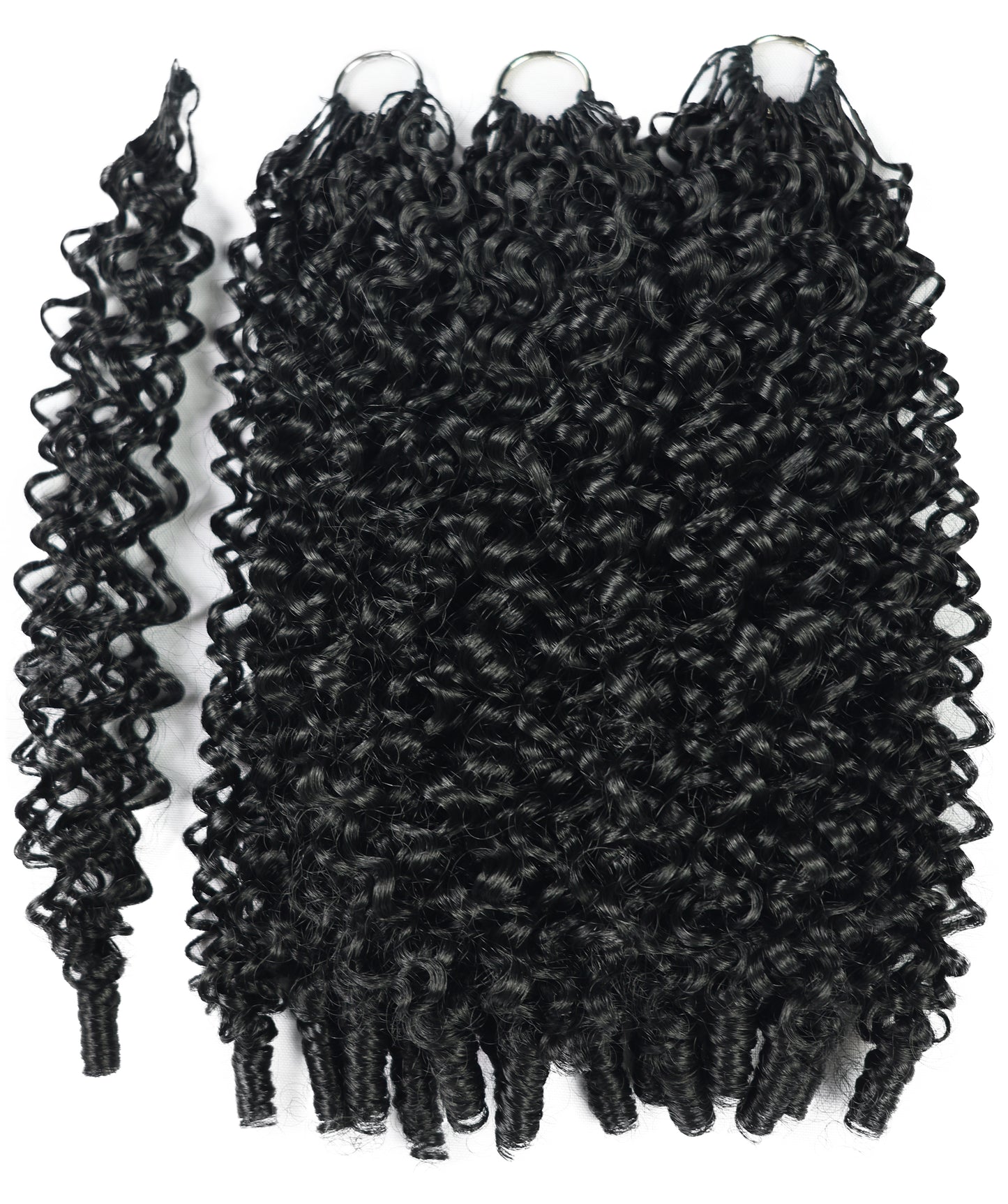 LUXLUXE Burmese Synthetic Crochet Hair Extensions – 14" 78g, 18" 100g, 22" 120g Pre Separated 100 Strands Feather Hairpiece for Soft Curly Protective Styles