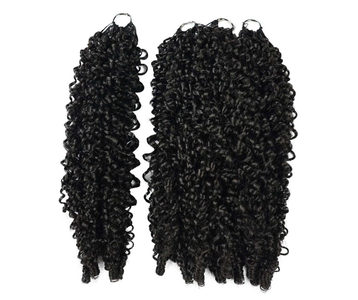 LUXLUXE Burmese Synthetic Crochet Hair Extensions – 14" 78g, 18" 100g, 22" 120g Pre Separated 100 Strands Feather Hairpiece for Soft Curly Protective Styles