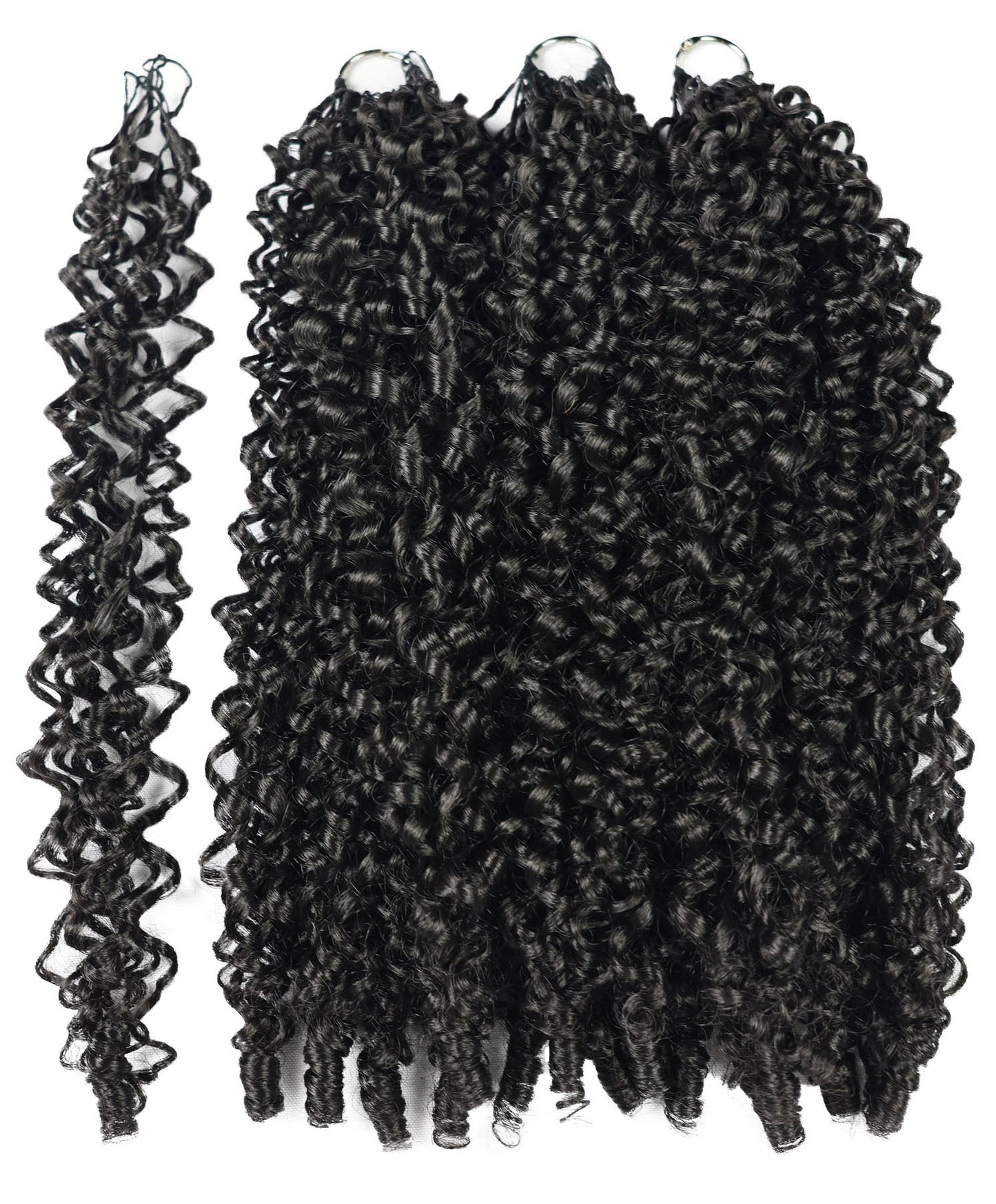 LUXLUXE Burmese Synthetic Crochet Hair Extensions – 14" 78g, 18" 100g, 22" 120g Pre Separated 100 Strands Feather Hairpiece for Soft Curly Protective Styles