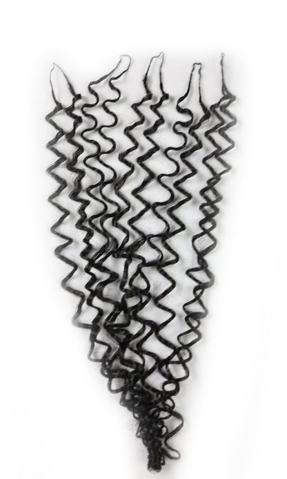 LUXLUXE Burmese Synthetic Crochet Hair Extensions – 14" 78g, 18" 100g, 22" 120g Pre Separated 100 Strands Feather Hairpiece for Soft Curly Protective Styles