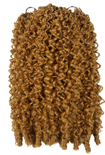 LUXLUXE Burmese Synthetic Crochet Hair Extensions – 14" 78g, 18" 100g, 22" 120g Pre Separated 100 Strands Feather Hairpiece for Soft Curly Protective Styles