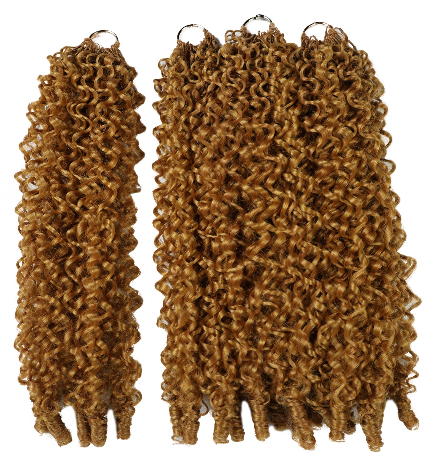 LUXLUXE Burmese Synthetic Crochet Hair Extensions – 14" 78g, 18" 100g, 22" 120g Pre Separated 100 Strands Feather Hairpiece for Soft Curly Protective Styles