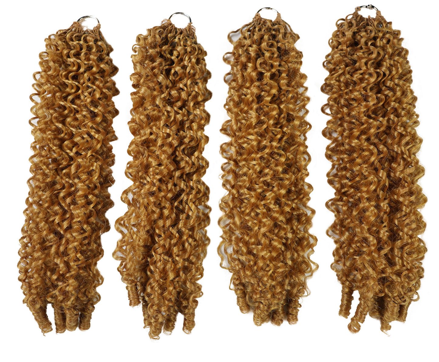 LUXLUXE Burmese Synthetic Crochet Hair Extensions – 14" 78g, 18" 100g, 22" 120g Pre Separated 100 Strands Feather Hairpiece for Soft Curly Protective Styles