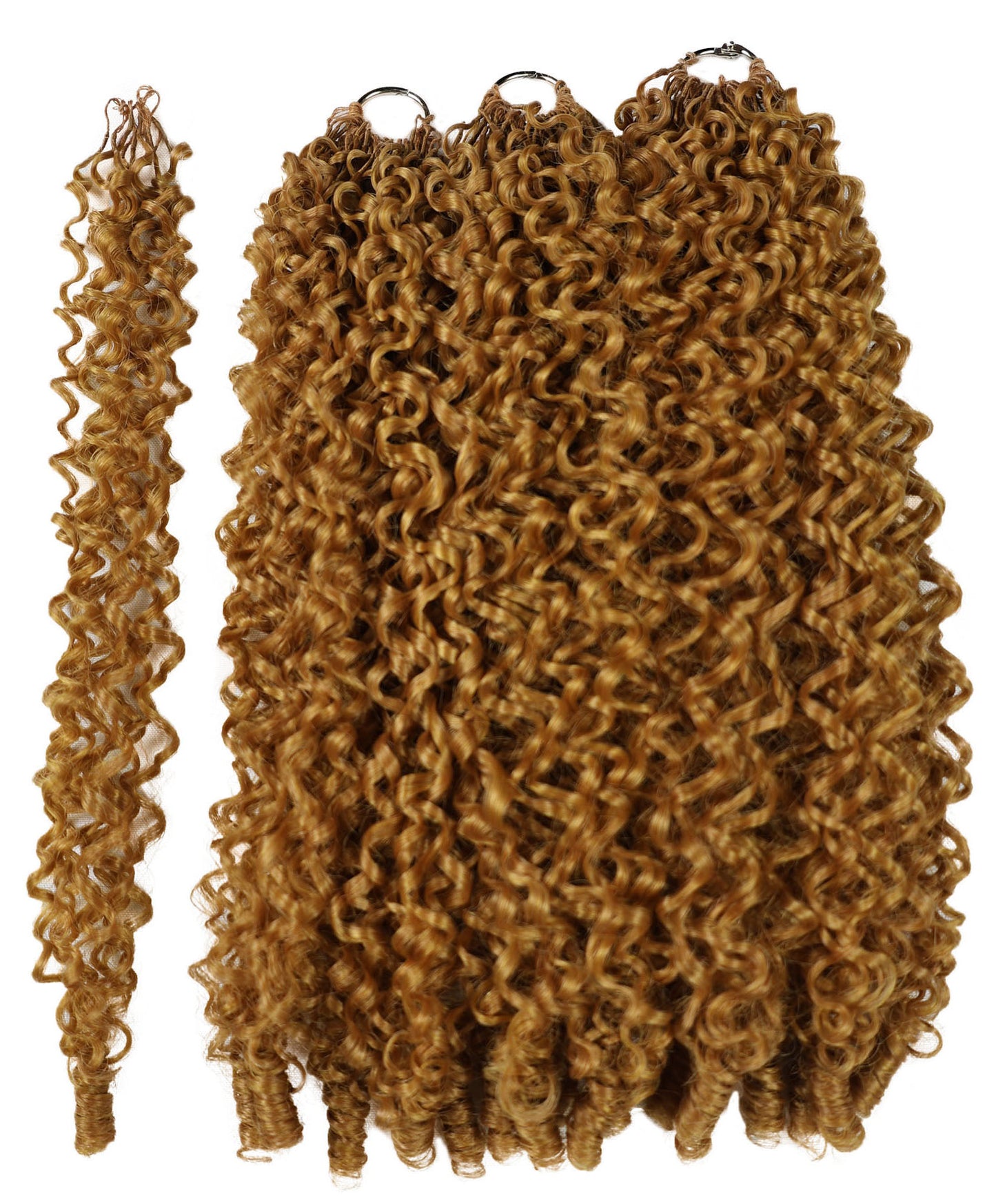LUXLUXE Burmese Synthetic Crochet Hair Extensions – 14" 78g, 18" 100g, 22" 120g Pre Separated 100 Strands Feather Hairpiece for Soft Curly Protective Styles