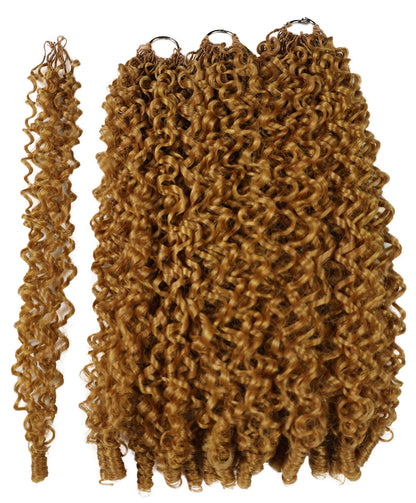 LUXLUXE Burmese Synthetic Crochet Hair Extensions – 14" 78g, 18" 100g, 22" 120g Pre Separated 100 Strands Feather Hairpiece for Soft Curly Protective Styles