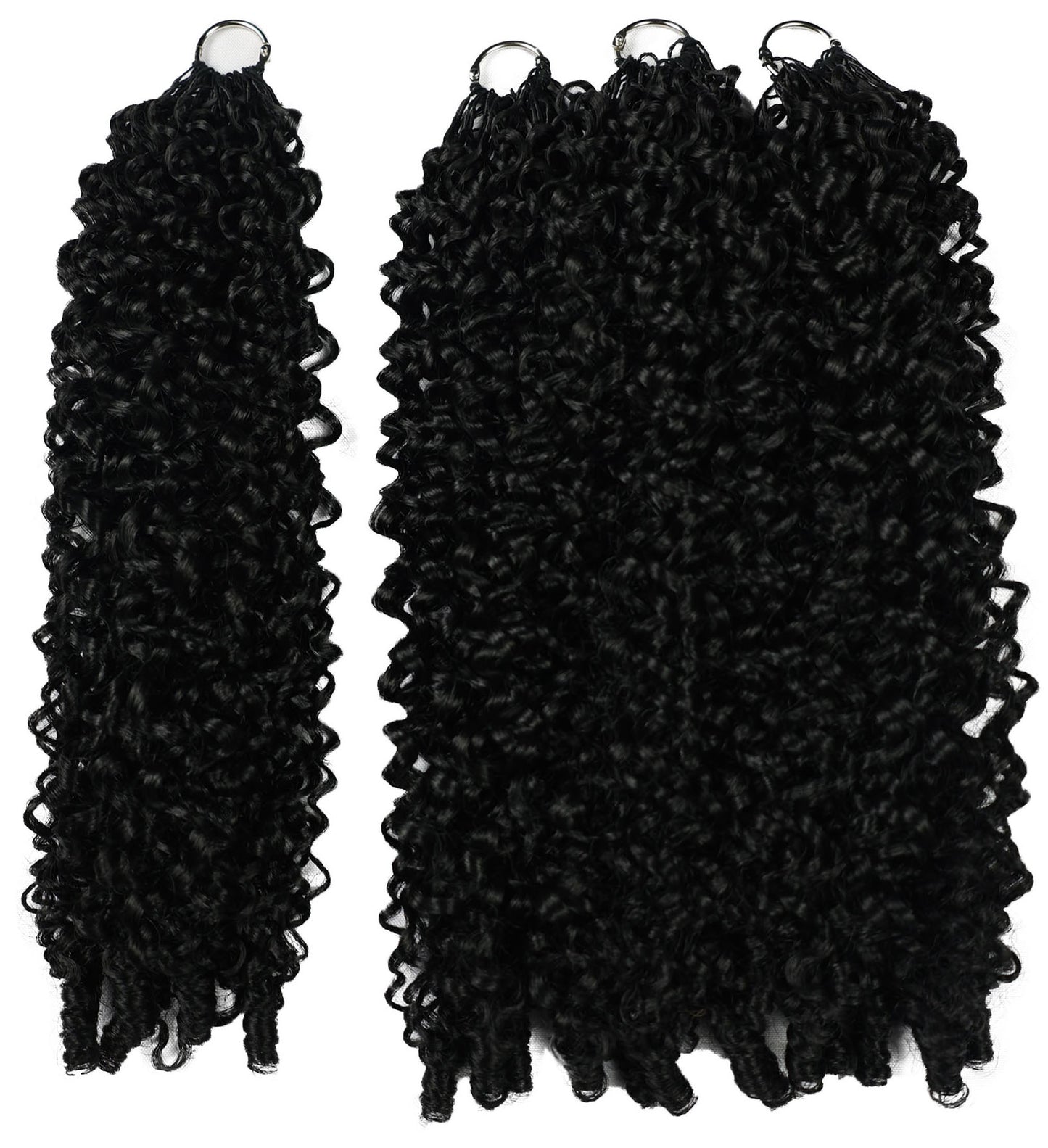 LUXLUXE Burmese Synthetic Crochet Hair Extensions – 14" 78g, 18" 100g, 22" 120g Pre Separated 100 Strands Feather Hairpiece for Soft Curly Protective Styles