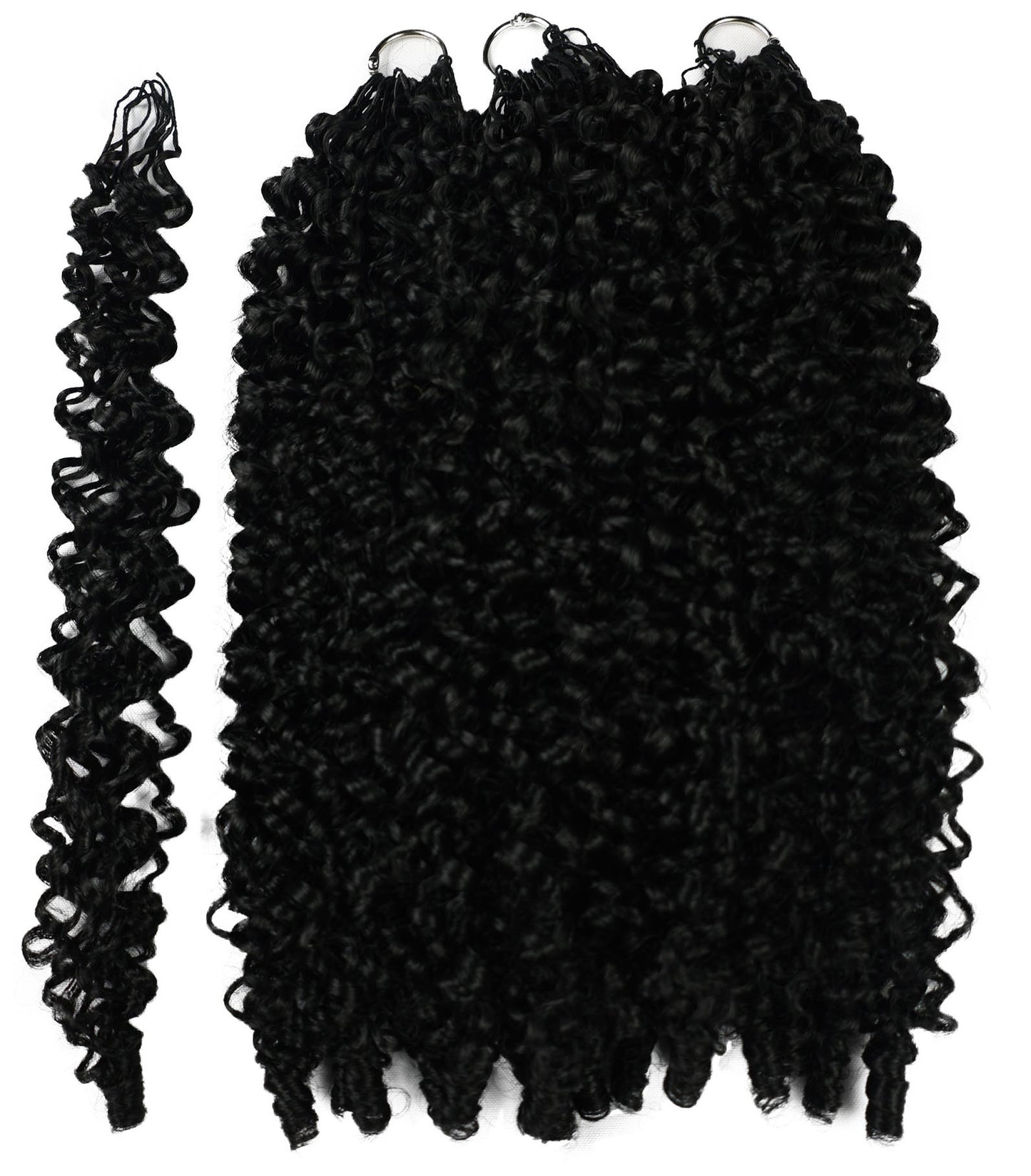 LUXLUXE Burmese Synthetic Crochet Hair Extensions – 14" 78g, 18" 100g, 22" 120g Pre Separated 100 Strands Feather Hairpiece for Soft Curly Protective Styles
