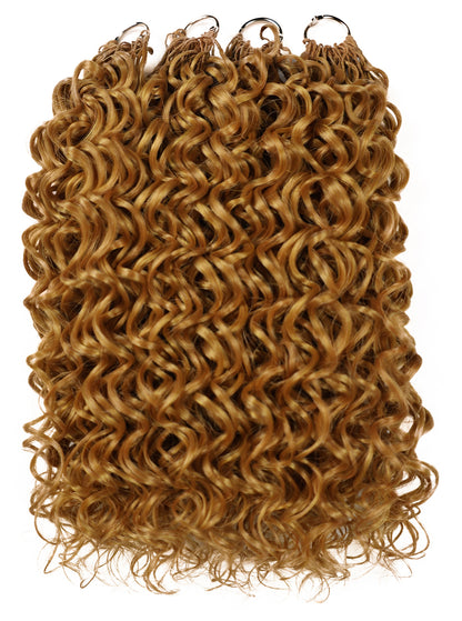 LUXLUXE Dominican Synthetic Crochet Hair Extensions – 14" 78g, 18" 100g, 22" 120g Pre Separated 100 Strands Feather Curly Hairpiece