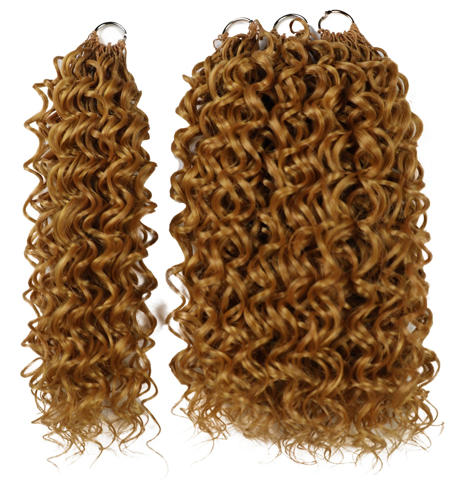 LUXLUXE Dominican Synthetic Crochet Hair Extensions – 14" 78g, 18" 100g, 22" 120g Pre Separated 100 Strands Feather Curly Hairpiece