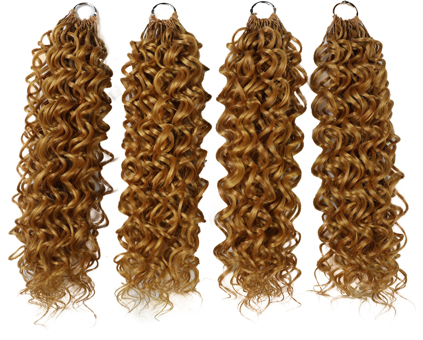 LUXLUXE Dominican Synthetic Crochet Hair Extensions – 14" 78g, 18" 100g, 22" 120g Pre Separated 100 Strands Feather Curly Hairpiece
