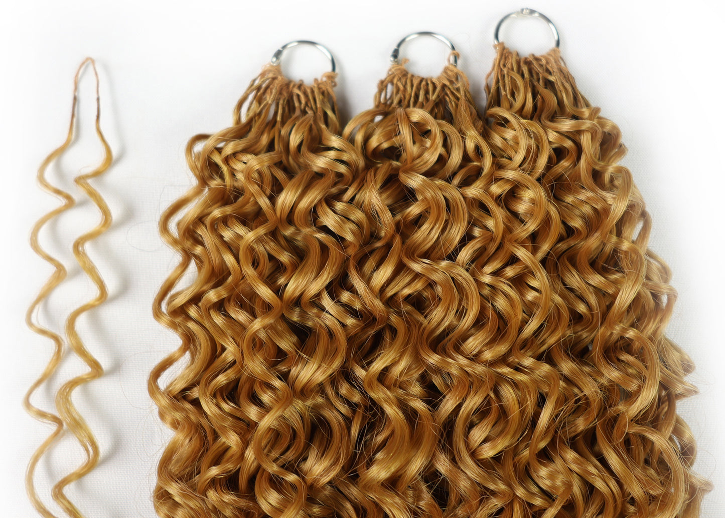 LUXLUXE Dominican Synthetic Crochet Hair Extensions – 14" 78g, 18" 100g, 22" 120g Pre Separated 100 Strands Feather Curly Hairpiece