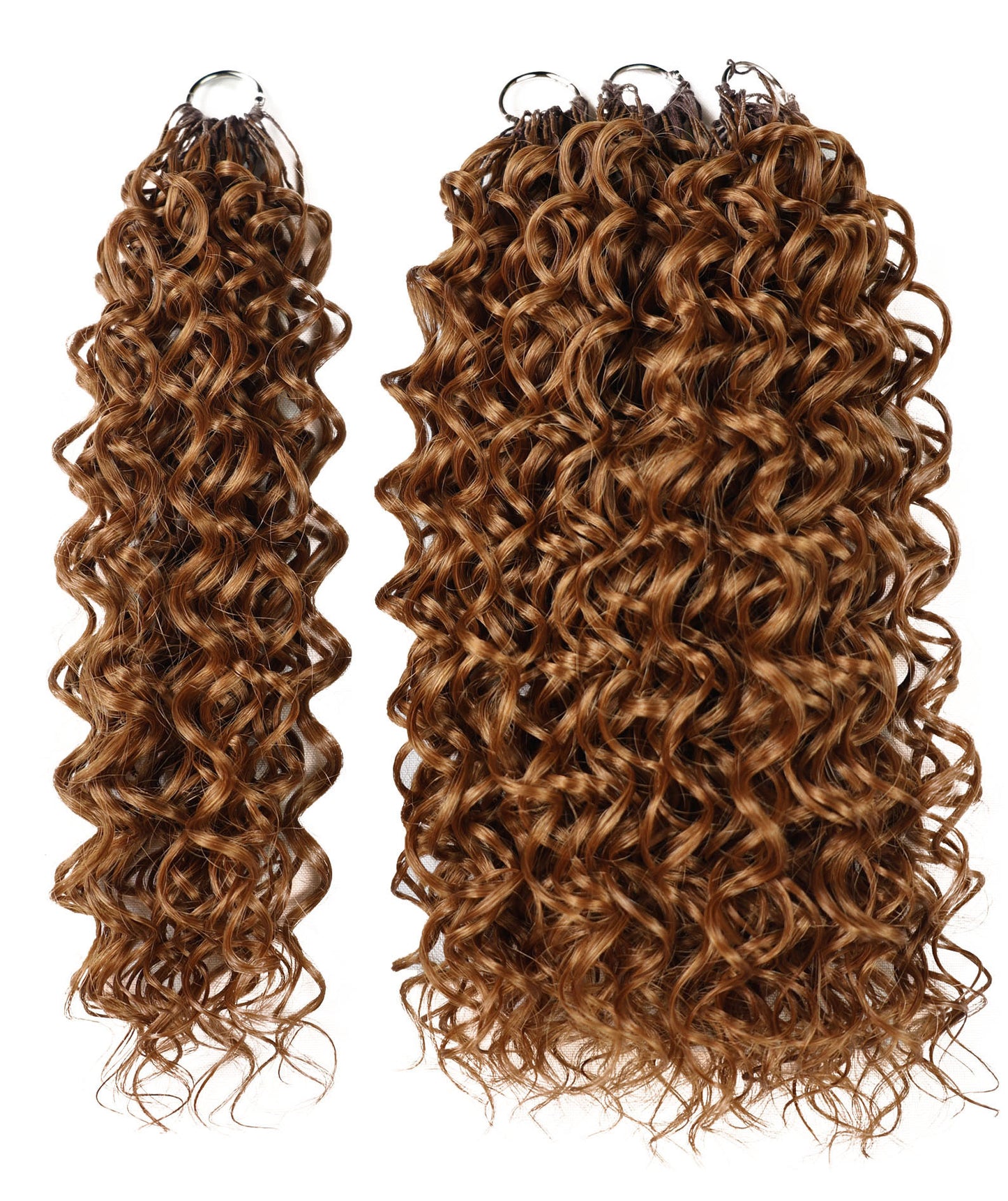 LUXLUXE Dominican Synthetic Crochet Hair Extensions – 14" 78g, 18" 100g, 22" 120g Pre Separated 100 Strands Feather Curly Hairpiece