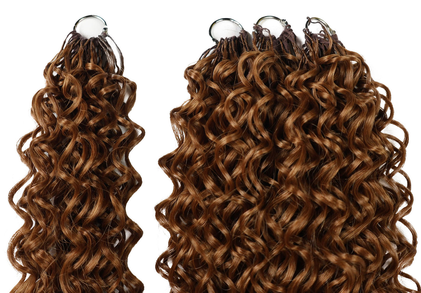LUXLUXE Dominican Synthetic Crochet Hair Extensions – 14" 78g, 18" 100g, 22" 120g Pre Separated 100 Strands Feather Curly Hairpiece