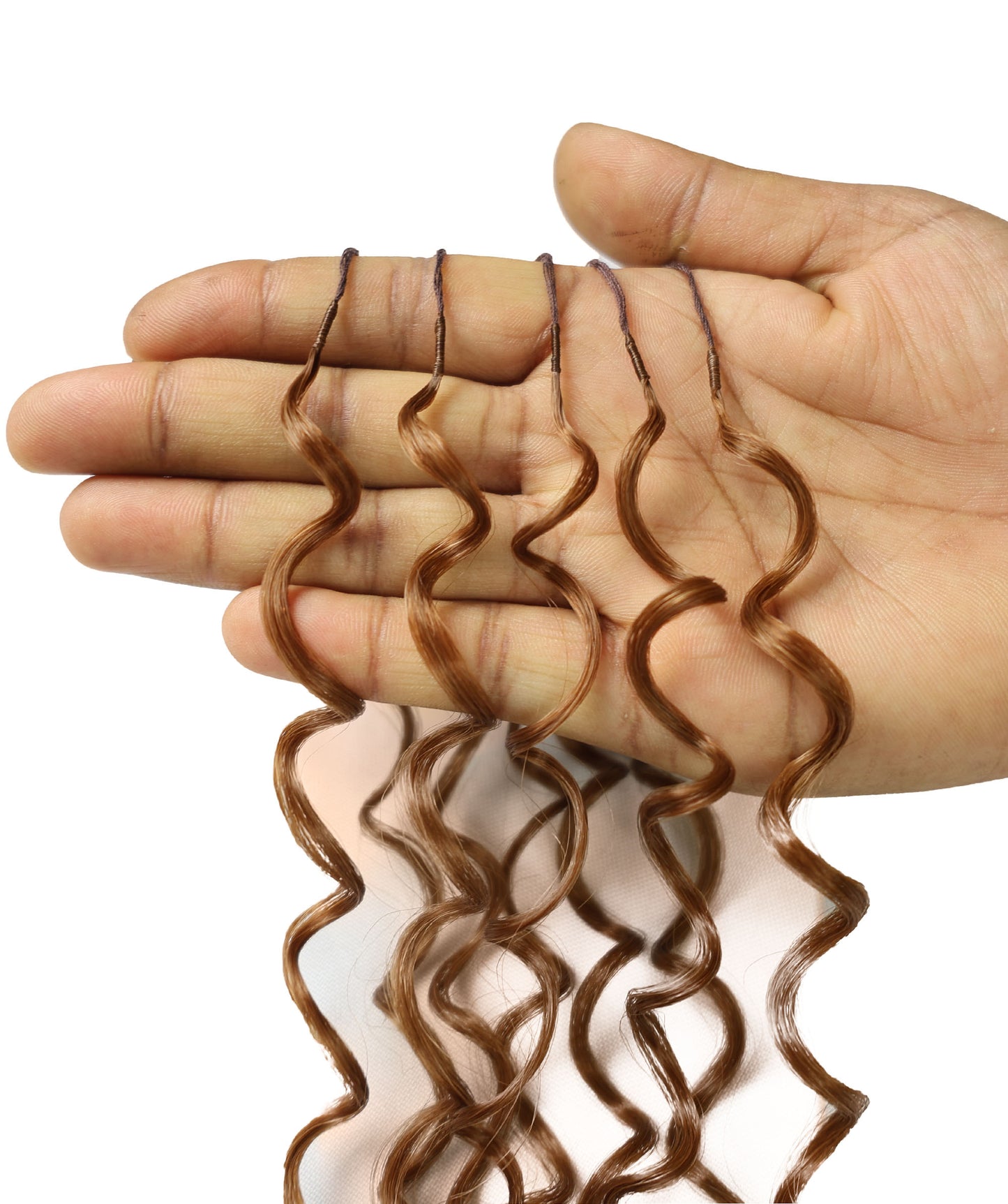 LUXLUXE Dominican Synthetic Crochet Hair Extensions – 14" 78g, 18" 100g, 22" 120g Pre Separated 100 Strands Feather Curly Hairpiece