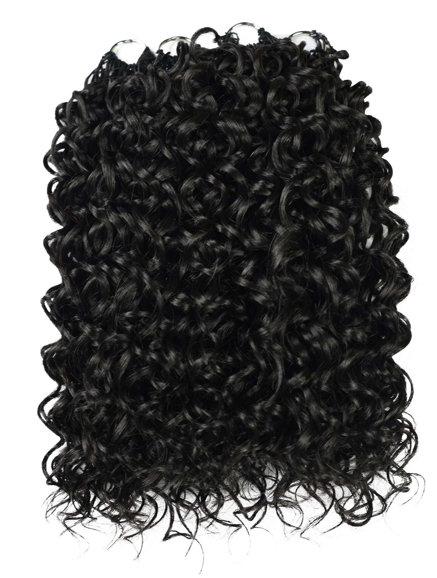 LUXLUXE Dominican Synthetic Crochet Hair Extensions – 14" 78g, 18" 100g, 22" 120g Pre Separated 100 Strands Feather Curly Hairpiece