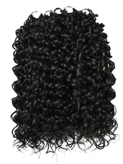 LUXLUXE Dominican Synthetic Crochet Hair Extensions – 14" 78g, 18" 100g, 22" 120g Pre Separated 100 Strands Feather Curly Hairpiece