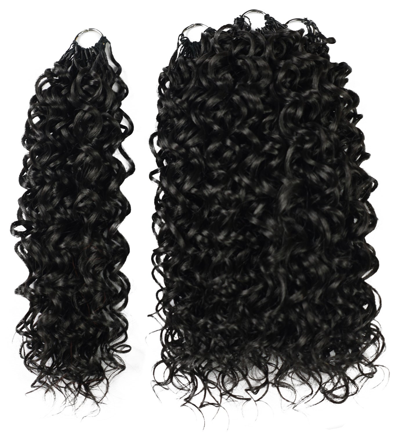 LUXLUXE Dominican Synthetic Crochet Hair Extensions – 14" 78g, 18" 100g, 22" 120g Pre Separated 100 Strands Feather Curly Hairpiece