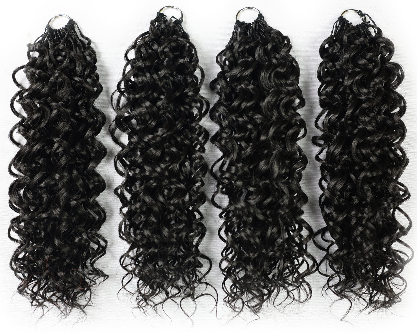 LUXLUXE Dominican Synthetic Crochet Hair Extensions – 14" 78g, 18" 100g, 22" 120g Pre Separated 100 Strands Feather Curly Hairpiece